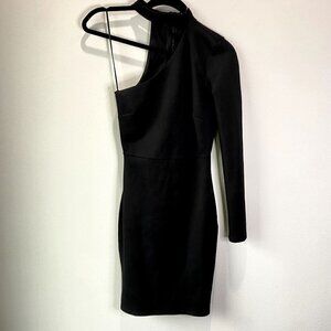 Lulus All I Half Black One Shoulder Dress XS